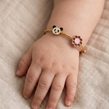 Panda-Flower 92.5 Silver adjustable kids bangle