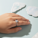 Panda 92.5 silver kids adjustable ring