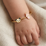 Panda-Labubu-Pink 92.5 Silver adjustable kids bangle