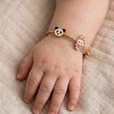 Panda-Labubu-Purple 92.5 Silver adjustable kids bangle
