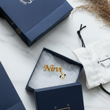 Customized name panda 92.5 silver brooch