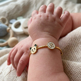 Panda-Om-Enamel-White 92.5 Silver adjustable kids bangle