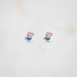 Peppa pig 92.5 silver ear studs