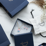 Peppa pig enamel 92.5 silver necklace set