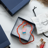 Enamelled Peppa pig 92.5 Silver versatile pendant rakhi