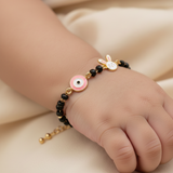 Pink evil eye & bunny 92.5 silver kids Nazariye