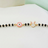 Pink evil eye & bunny 92.5 silver kids Nazariye