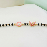Pink evil eye & butterfly 92.5 silver kids Nazariye