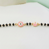 Pink Evil Eye & Crown 92.5 silver kids Nazariye
