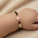 Pink evil eye & elephant 92.5 silver kids Nazariye