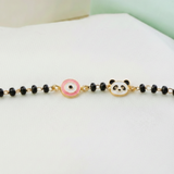 Pink evil eye & panda 92.5 silver kids Nazariye