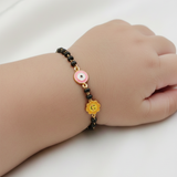 Pink evil eye & sun 92.5 silver kids Nazariye