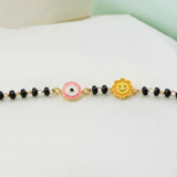 Pink evil eye & sun 92.5 silver kids Nazariye