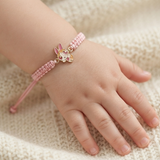 Blossoms 92.5 Silver rakhi in pink thread