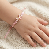 Butterfly 92.5 Silver rakhi in pink thread