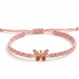 Butterfly 92.5 Silver rakhi in pink thread
