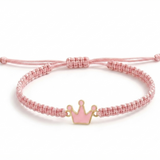 Crown 92.5 Silver rakhi in pink thread