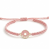Donut 92.5 Silver rakhi in pink thread