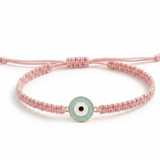 Evil Eye blue 92.5 Silver rakhi in pink thread