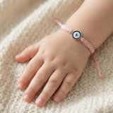 Evil Eye 92.5 Silver rakhi in pink thread