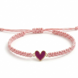 Heart 92.5 Silver rakhi in pink thread