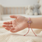 Labubu Purple 92.5 Silver rakhi in pink thread
