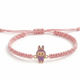 Labubu Purple 92.5 Silver rakhi in pink thread
