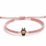 Labubu 92.5 Silver rakhi in pink thread