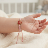 Om Enamel Red 92.5 Silver rakhi in pink thread