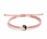 Yin Yang 92.5 Silver rakhi in pink thread