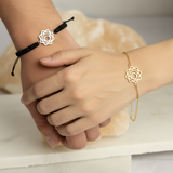 Sacral chakra 92.5 silver couple bracelet