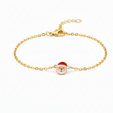 Santa enamel 92.5 silver Flexible Chain Bracelet