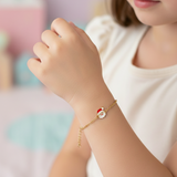 Santa enamel 92.5 silver Flexible Chain Bracelet