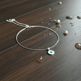 Evil eye blue 92.5 silver anklet