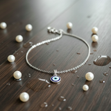 Evil eye 92.5 silver anklet