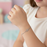 Radhe enamel 92.5 silver Flexible Chain Bracelet