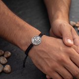 Aquarius Coin 92.5 silver Thread bracelet for him