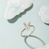 Bunny 92.5 silver kids adjustable ring