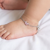 Butterfly 92.5 silver anklet for baby girl