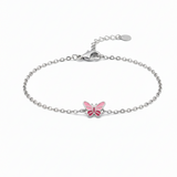 Butterfly enamel 92.5 silver Flexible Chain Bracelet