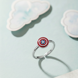 Captain america 92.5 silver kids adjustable ring