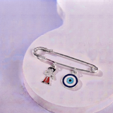Chota Bheem and Evil Eye 92.5 silver Safety Pin Brooch for Kids