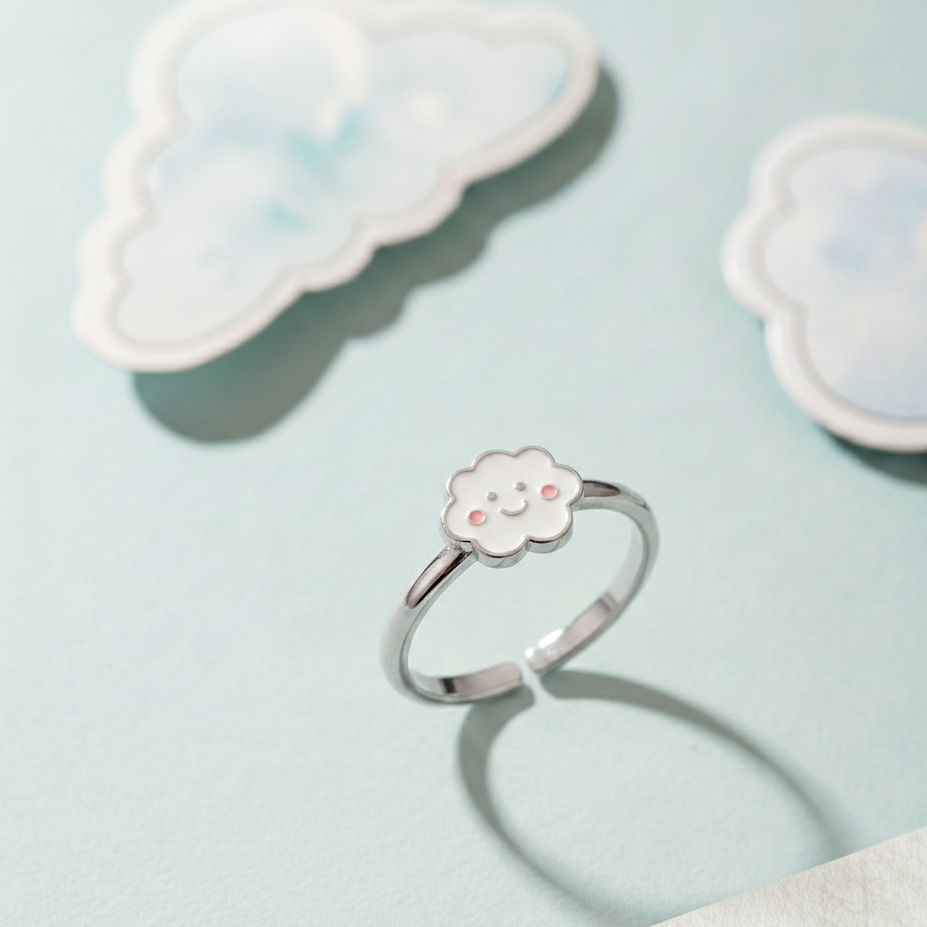 Kids Silver Rings Cloud 92.5 silver kids adjustable ring – The Jewel Closet Store