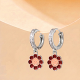 Cz Hoop 92.5 Flower Earrings