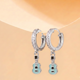 Cz Hoop 92.5 Guitar Earrings