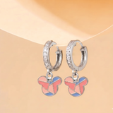 Cz Hoop 92.5 Silver Mickey Earrings