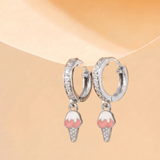 Cz Hoop 92.5 Softy Silver Earrings