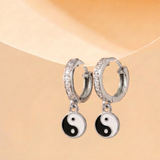 Cz Hoop 92.5 Yin Yang Earrings