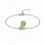 Dinosaur enamel 92.5 silver Flexible Chain Bracelet