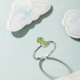 Dinosaur 92.5 silver kids adjustable ring
